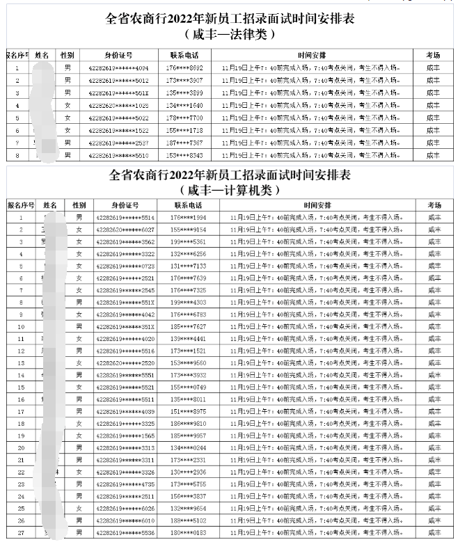 面試時間