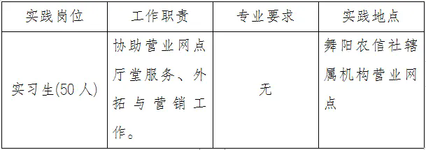2024年舞陽(yáng)縣大學(xué)生“返家鄉(xiāng)”暑期社會(huì)實(shí)踐招聘公告(舞陽(yáng)農(nóng)信社專版)